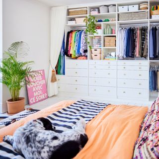 bedroom with wardrobe storage