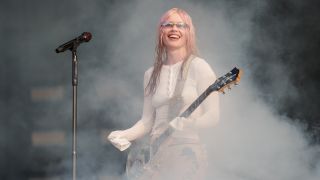 Rhian Teasdale of Wet Leg performs at the Bonnaroo Music & Arts Festival on June 12, 2026 in Manchester, Tennessee. 