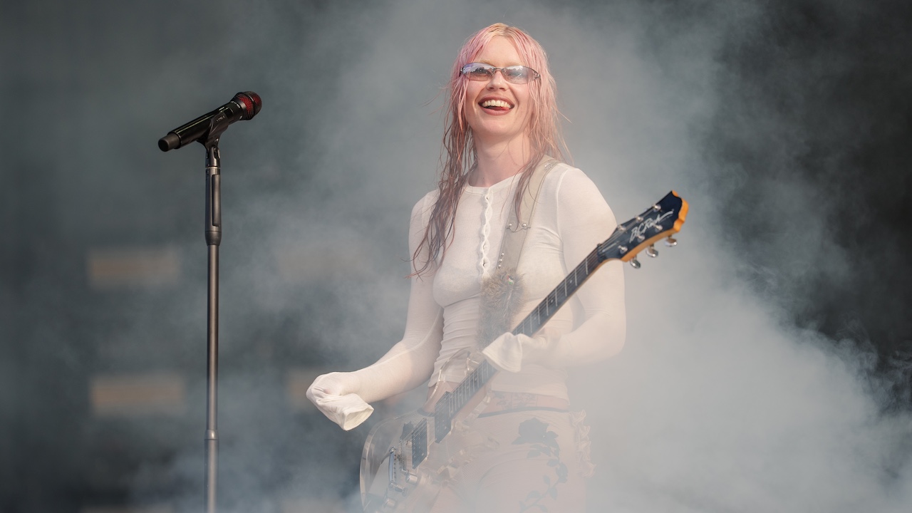 Rhian Teasdale of Wet Leg performs at the Bonnaroo Music &amp; Arts Festival on June 12, 2026 in Manchester, Tennessee. 