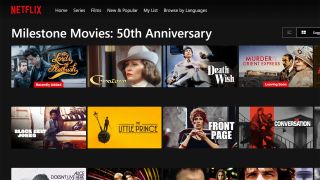 A screenshot of Netflix's 1974 Milestone Movies collection in the US