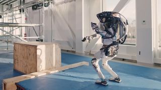The Boston Dynamics Atlas robot showing off.