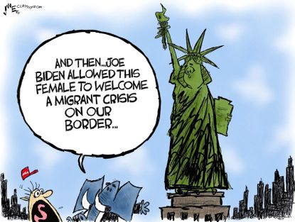 Political Cartoon U.S. gop biden immigration
