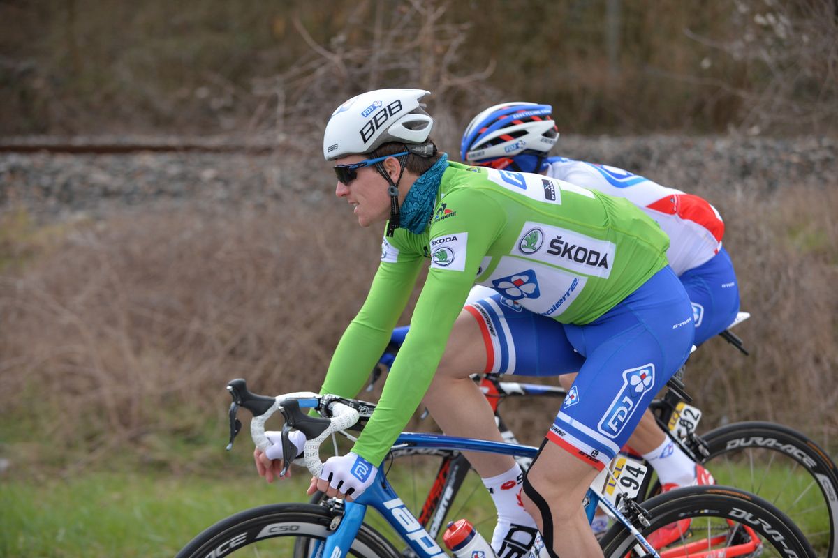Arnaud Demare (FDJ) in the points classification before abandoning the stage