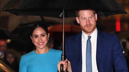 Britain's Prince Harry, Duke of Sussex (R) and Meghan, Duchess of Sussex arrive to attend the Endeavour Fund Awards at Mansion House in London on March 5, 2020. - The Endeavour Fund helps servicemen and women have the opportunity to rediscover their self-belief and fighting spirit through physical challenges. (Photo by DANIEL LEAL-OLIVAS / AFP) (Photo by DANIEL LEAL-OLIVAS/AFP via Getty Images)