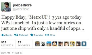 Joe Belfiore B'Day Tweet