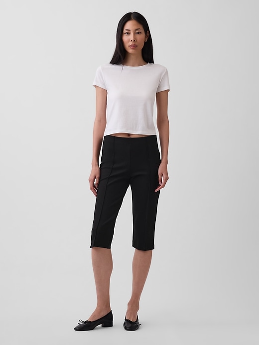 High Rise Double Knit Capri