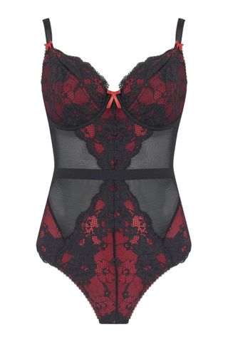 Amour Non Padded Underwired Body - Black/scarlet