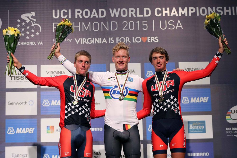 Time trial junior podium