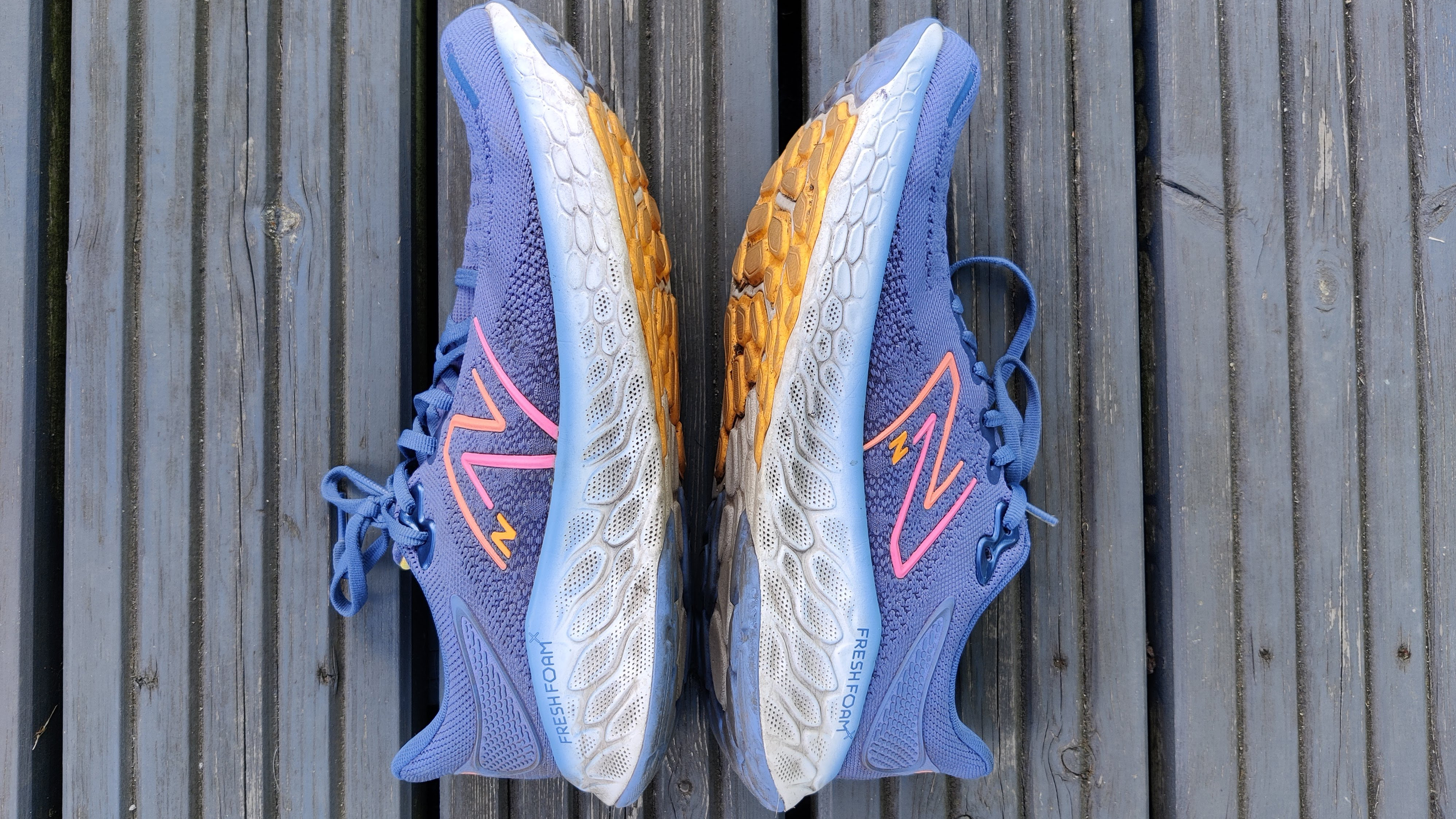 New Balance Fresh Foam X 1080v12 laid on ground after being tested by Live Science
