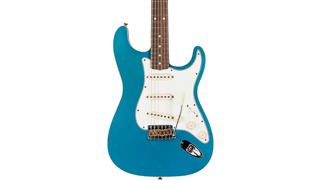 Fender Custom Shop Limited-Edition Double-Bound Stratocaster Journeyman Relic Electric Guitar in Aged Lake Placid Blue
