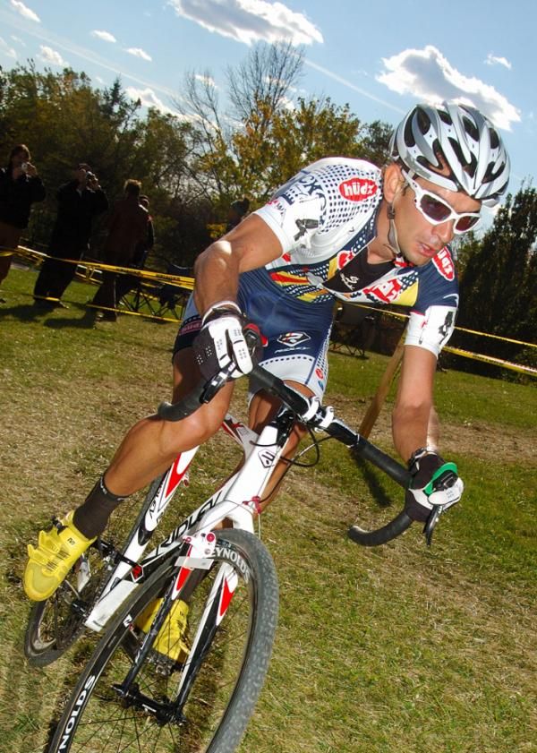 Davide Frattini (Hudz-Subaru) enjoys a 15 second lead over his two chasers with less than a lap remaining.
