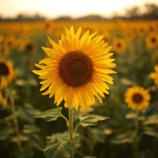 Sunflower in a field of sunflowers