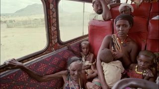A family cross the Ethiopian border in 1992, having fled fighting in Ogaden