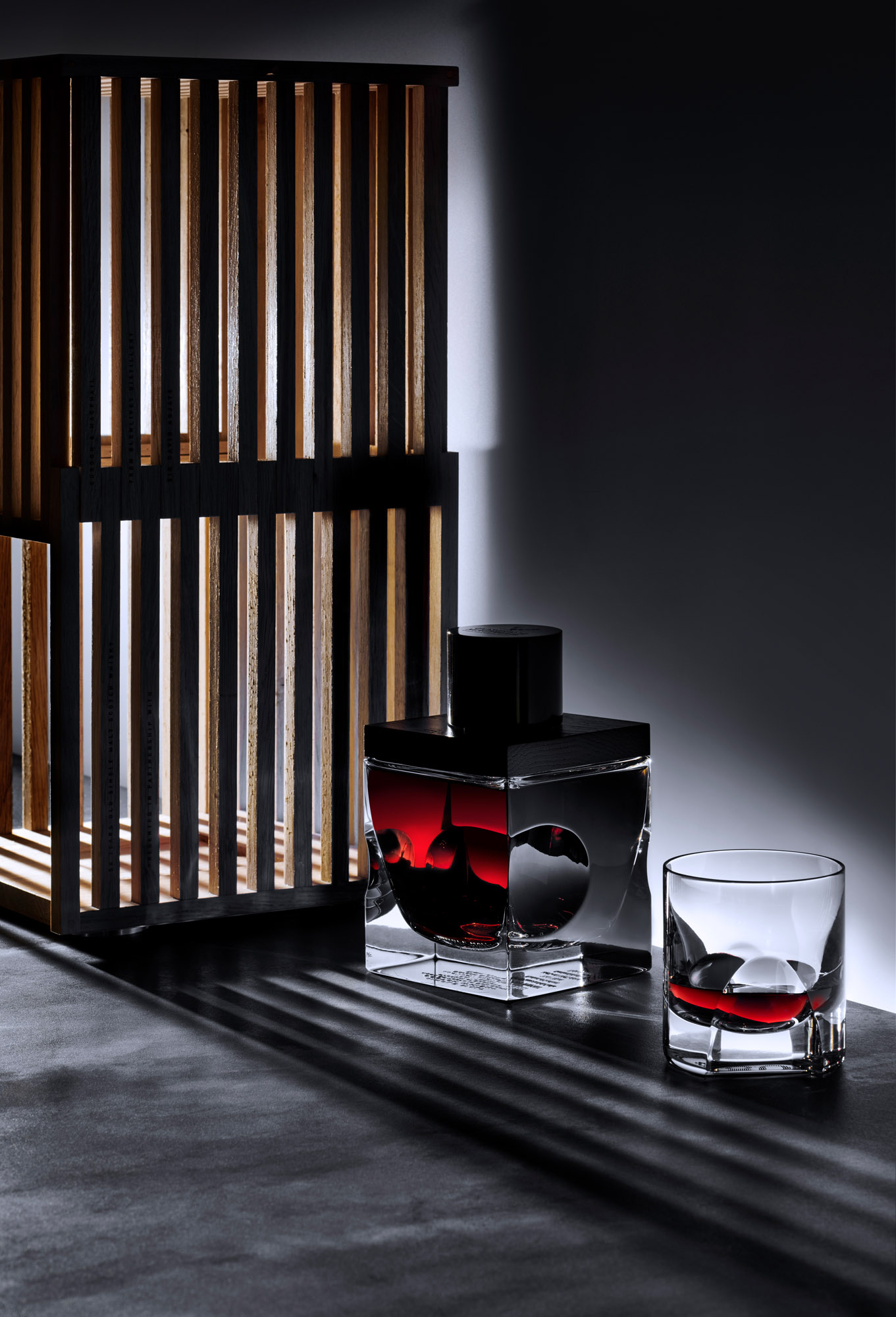 Sir David Adjaye bottle design for Gordon & MacPhail with wooden case