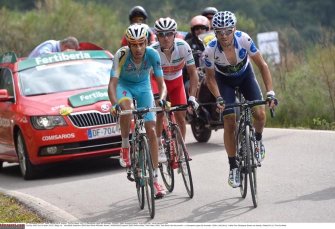 Fabio Aru (Astana), Joaquim Rodr&iacute;guez (Katusha) and Alejandro Valverde (Movistar)