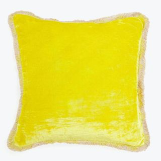 silk velvet pillow from abc home on a white background