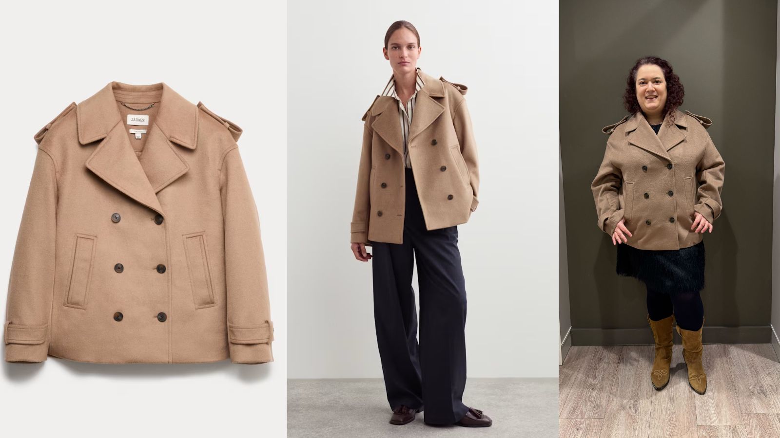 still life, model shot and Rivkie Baum in M&amp;amp;S coat