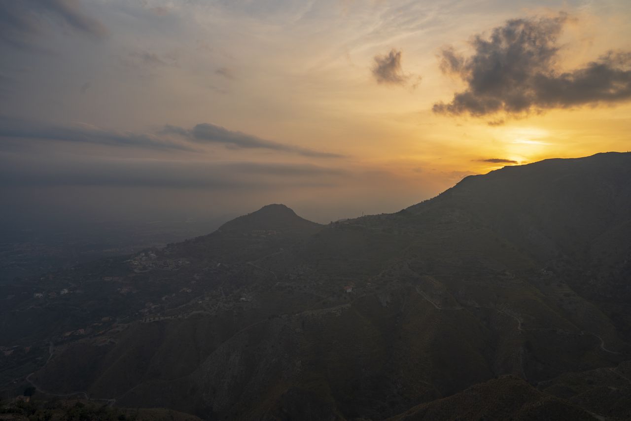 Sunset over a mountin
