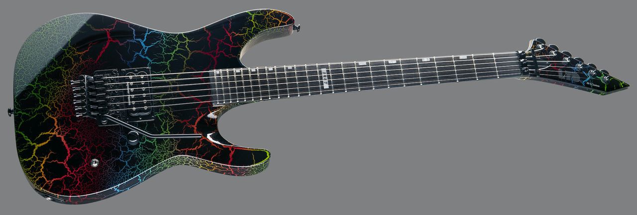 ESP's new LTD M-1 Custom &lsquo;87 Rainbow Crackle