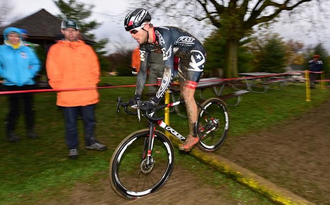 Danny Summerhill (K-Edge Felt) off the front with one lap to go.