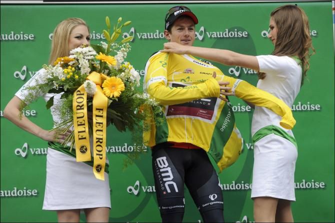 Mathias Frank (BMC) dons the Tour de Suisse leader's jersey