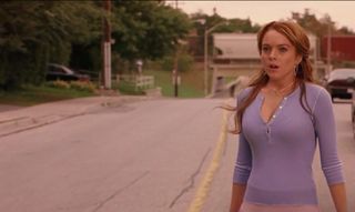 Lindsay Lohan in Mean Girls.