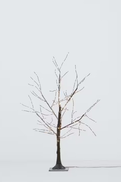 John Lewis Pre-Lit Birch Twig Tree, Black, 3ft
