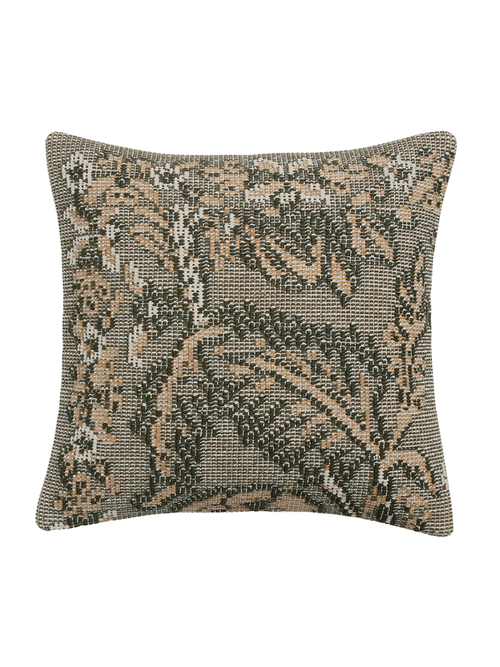 Hillsfield Organic Cotton 20"x20" Burnt Green Throw Pillow Cover