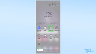 Screenshot showing the Smart View button in the Galaxy S23's quick settings menu