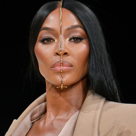 Naomi Campbell walking in Balman menswear Fall 2024