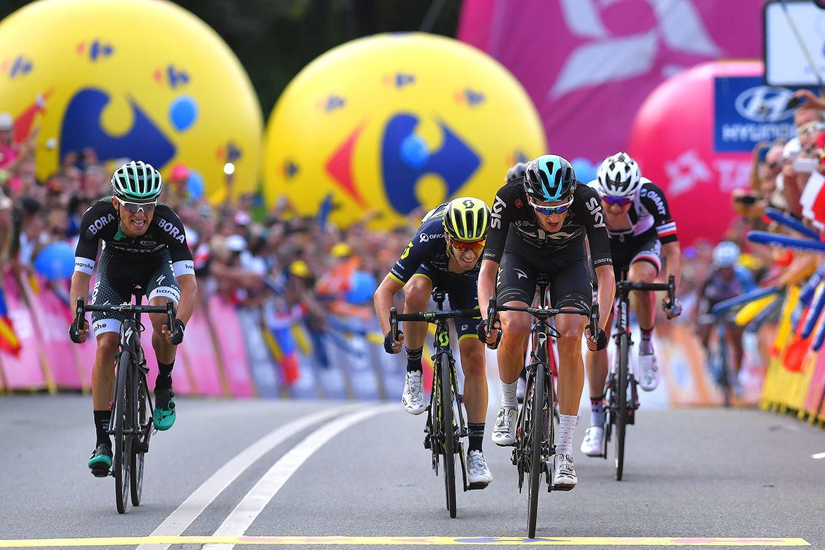 Wout Poels (Sky) wins the final stage of the Tour de Pologne.