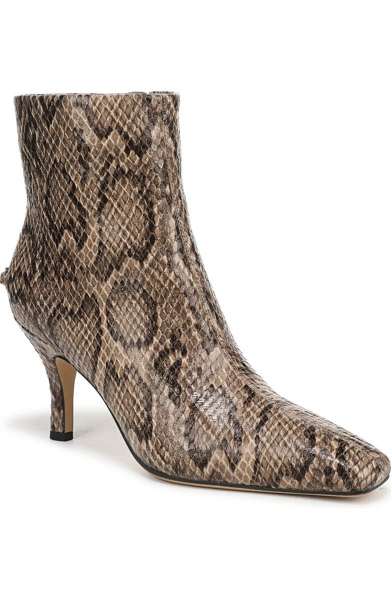 Laura Snakeskin Embossed Snip Toe Bootie