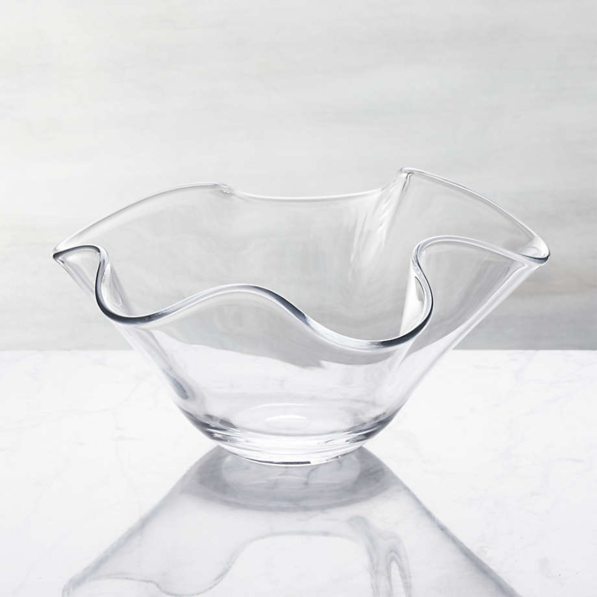 Mila Clear Glass Ruffle Bowl
