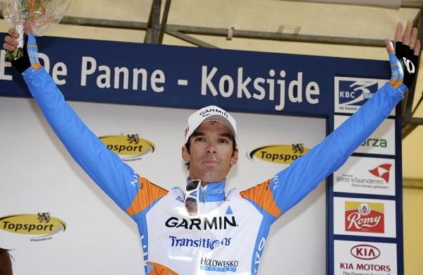 David Millar (Garmin-Transitions) after winning the Three Days of De Panne