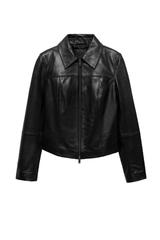 Mango Leather Zipper Jacket (Was $400) 