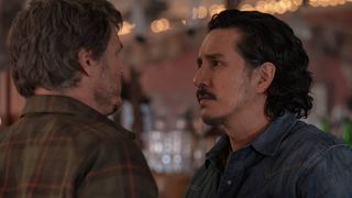 Pedro Pascal as Joel and Gabriel Luna as Tommy in The Last of Us