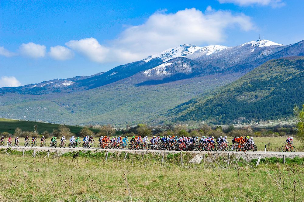 The peloton in action during stage 2 at the Tour of Croatia
