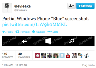 Evleaks WP8.1 Tweet