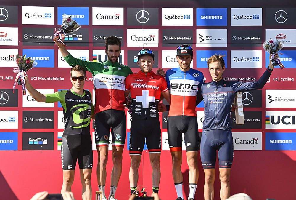 (L-R) Maxime Marotte, Gerhard Kerschbaumer, Mathias Flueckiger, Titouan Carod, Luca Braidot