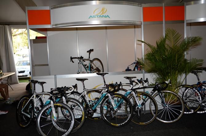 The Astana bikes wait for their riders