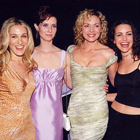 Sarah Jessica Parker, Cynthia Nixon, Kim Cattrall, and Kristin Davis promote Sex and the City