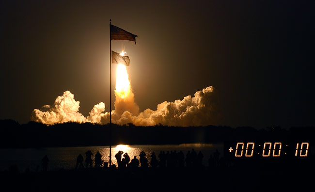 Shuttle Launch Lights the Night for Last Time