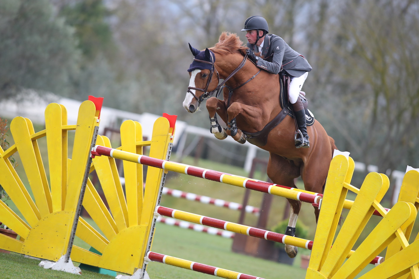 Joe Stockdale pictured jumping Titanium Z, owned by Liam Payne