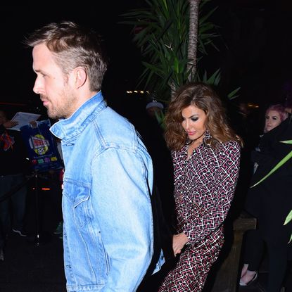 Ryan Gosling and Eva Mendes enter a SNL after party