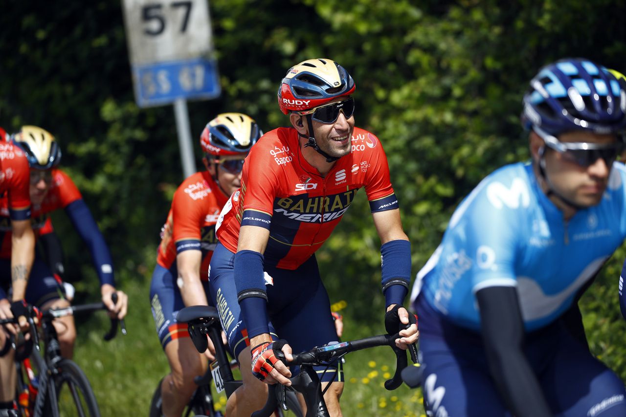 Vincenzo Nibali (Bahrain-Merida) smiling during stage 2