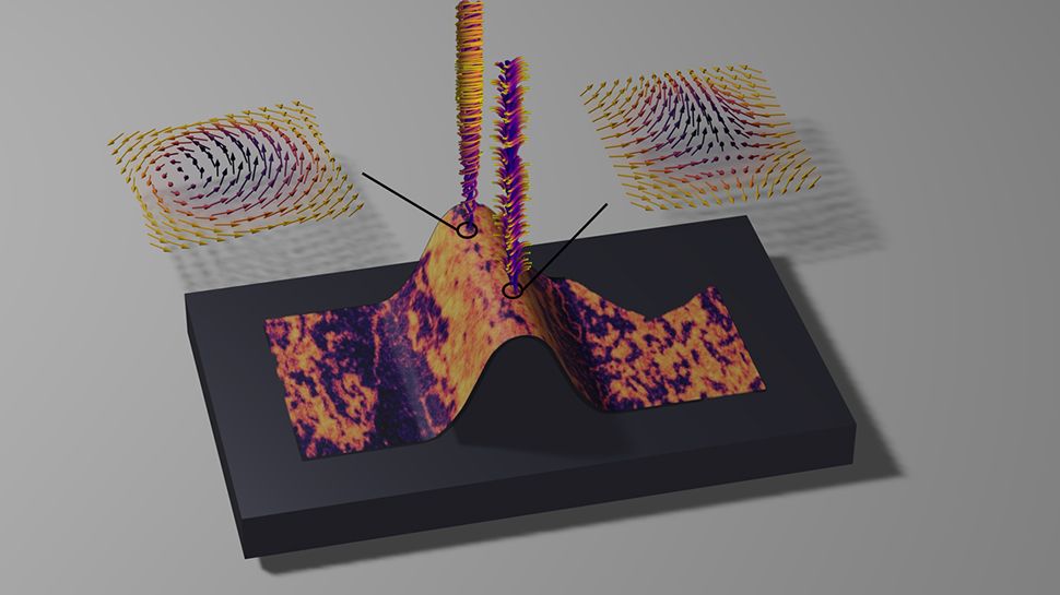 Artist’s impression of magnetic whirls