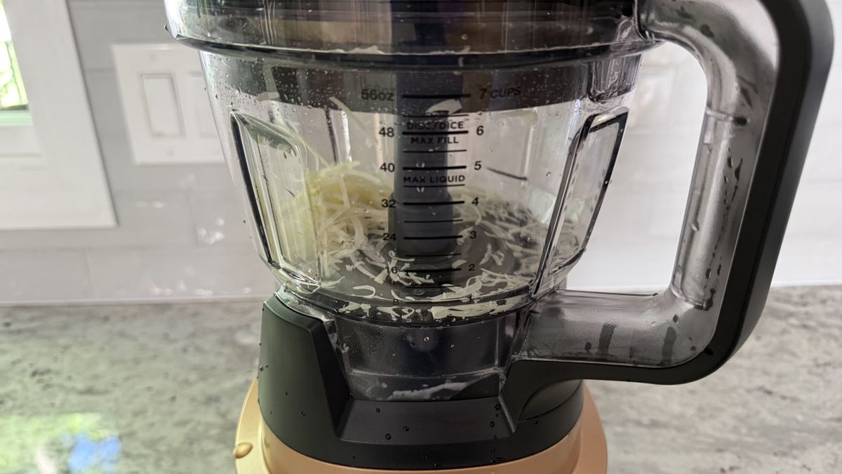 Ninja CrushBOSS shredding parmesan cheese