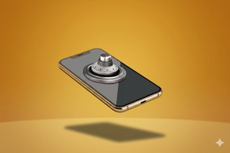 A cell phone hovers in the air with a combination lock on its screen, symoblizing cybersecurity. 