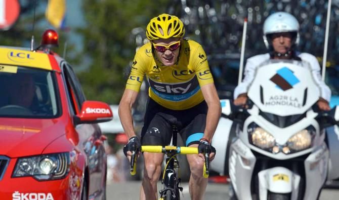 Chris Froome (Team Sky) in his usual climbing style