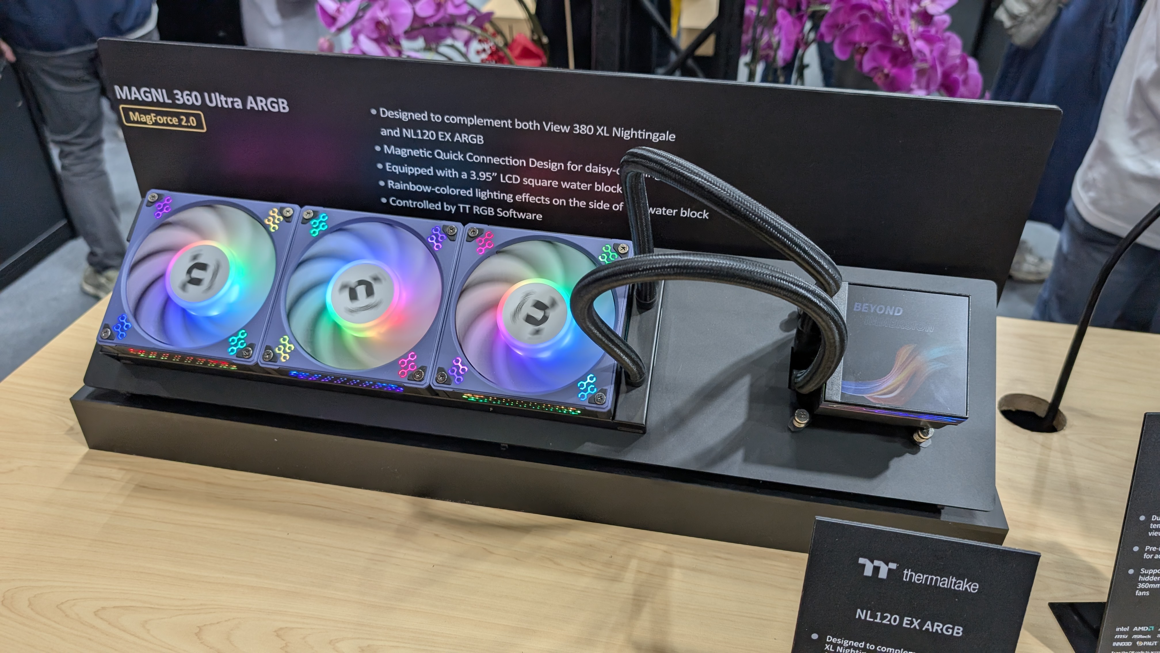 Thermaltake NL120 EX ARGB cooler and MAGNL 360 Ultra ARGB fans at Computex 2025